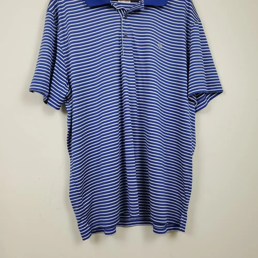 IZOD POLO GOLF SHIRT MEN'S SIZE XXL LOGO STRIPED BLUE WHITE SHORT SLEEVES CASUAL - Picture 4 of 15